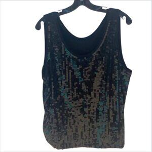 FAITH  Black Sequined Tank Top / Camisole XL NWOT? Perfect for Holiday Parties